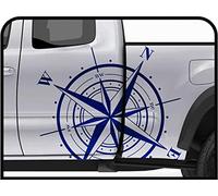 Kit 2 Adesivi camper rosa dei venti per auto van e furgoni grafiche adesive per auto camper furgone Decalcomanie Van Furgone minibus (NERO OPACO)