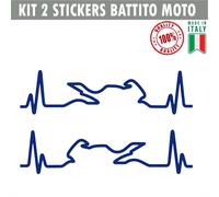 Kit 2 Adesivi Casco Moto Cuore che batte cardiopalma cardiogramma decal cod.1659