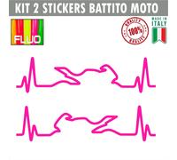 Kit 2 Adesivi Casco Moto Cuore che batte cardiopalma cardiogramma decal cod.1659