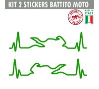 Kit 2 Adesivi Casco Moto Cuore che batte cardiopalma cardiogramma decal cod.1659