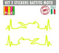 Kit 2 Adesivi Casco Moto Cuore che batte cardiopalma cardiogramma decal cod.1659