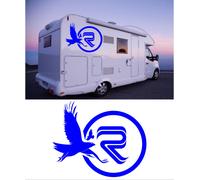 KIT 2 Adesivi Coppia Sticker Logo Rimor Aquila Decalcomanie Camper Caravan