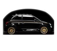 Kit 2 Adesivi Grafiche Scritte per Abarth 595 Fiat 500 Laterali Decalcomanie Tuning Auto Decorazione per Vetture in PVC Vinile Adesivo Intagliato (Argento)