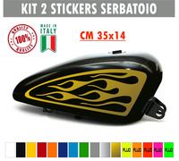 Kit 2 adesivi moto serbatoio fiamme devil flame chopper harley custom c.1677