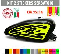 Kit 2 adesivi moto serbatoio fiamme devil flame chopper harley custom c.1677