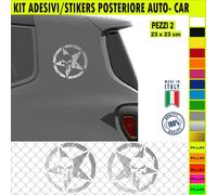 Kit 2 Adesivi Portiera Retro STELLA MILITARE TESCHIO SKULL Comp. Renegade 2341