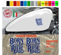 Kit 2 adesivi serbatoio BORN TO RIDE harley chopper style vari colori cod. 1787