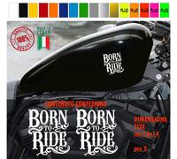 Kit 2 adesivi serbatoio BORN TO RIDE harley chopper style vari colori cod. 1787