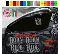 Kit 2 adesivi serbatoio BORN TO RIDE harley chopper style vari colori cod. 1787