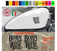 Kit 2 adesivi serbatoio BORN TO RIDE harley chopper style vari colori cod. 1787