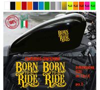 Kit 2 adesivi serbatoio BORN TO RIDE harley chopper style vari colori cod. 1787