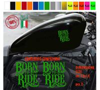 Kit 2 adesivi serbatoio BORN TO RIDE harley chopper style vari colori cod. 1787