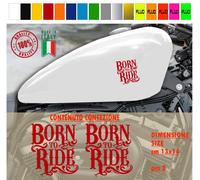 Kit 2 adesivi serbatoio BORN TO RIDE harley chopper style vari colori cod. 1787
