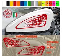 Kit 2 adesivi serbatoio FIAMME TESCHIO harley chopper style vintage colori c1783