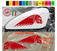 Kit 2 adesivi serbatoio INDIAN TESCHIO harley chopper style vintage colori c1784