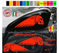 Kit 2 adesivi serbatoio INDIAN TESCHIO harley chopper style vintage colori c1784