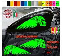 Kit 2 adesivi serbatoio INDIAN TESCHIO harley chopper style vintage colori c1784