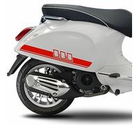 Kit 2 adesivi stickers decal fascia vintage scacchi barra compatibili con PIAGGIO VESPA PRIMAVERA LIVERY scegli colore Cod.2014 (032 Rosso)