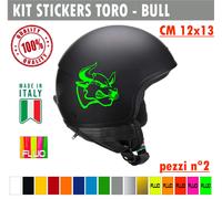 Kit 2 Adesivi toro bull arrabbiato Casco Moto Serbatoio auto Valigia cod. 1732