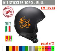 Kit 2 Adesivi toro bull arrabbiato Casco Moto Serbatoio auto Valigia cod. 1732