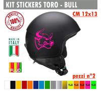 Kit 2 Adesivi toro bull arrabbiato Casco Moto Serbatoio auto Valigia cod. 1732