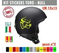 Kit 2 Adesivi toro bull arrabbiato Casco Moto Serbatoio auto Valigia cod. 1732
