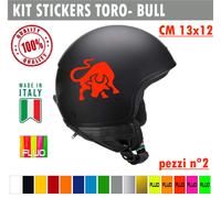 Kit 2 Adesivi toro bull natura tauro Casco Moto Serbatoio auto Valigia cod. 1730
