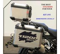 KIT 2 ADESIVI VALIGE Stickers DECAL MOTO BMW R 1200 GS ADVENTURE COMPAT. NERO