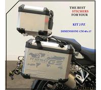 KIT 2 ADESIVI VALIGE Stickers MOTO BMW 1250 GS ADVENTURE HP MOD9 COLORE ARGENTO