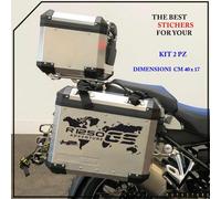 KIT 2 ADESIVI VALIGE Stickers MOTO BMW 1250 GS ADVENTURE HP MOD9 COLORE NERO