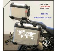 KIT 2 ADESIVI VALIGE Stickers MOTO BMW GS ADVENTURE MOD8 COLORE BIANCO