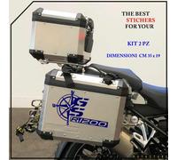 KIT 2 ADESIVI VALIGE Stickers MOTO BMW R 1200 GS ADVENTURE MOD1 COMPAT. BLU