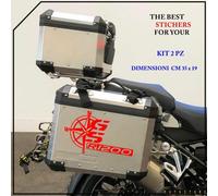KIT 2 ADESIVI VALIGE Stickers MOTO BMW R 1200 GS ADVENTURE MOD1 COMPAT. ROSSO