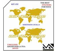 KIT 2 ADESIVI VALIGE Stickers MOTO BMW R 1200 GS ADVENTURE MOD3 COMPAT. ORO