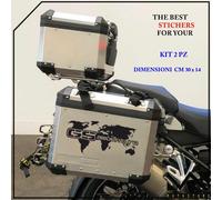 KIT 2 ADESIVI VALIGE Stickers MOTO BMW R 1200 GS ADVENTURE MOD4 COMPAT. NERO