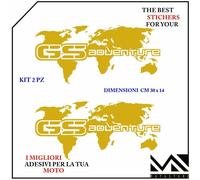 KIT 2 ADESIVI VALIGE Stickers MOTO BMW R 1200 GS ADVENTURE MOD4 COMPAT. ORO