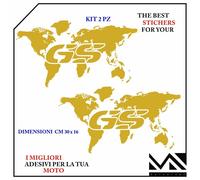 KIT 2 ADESIVI VALIGE Stickers MOTO BMW R 1200 GS ADVENTURE MOD5 COMPAT. ORO