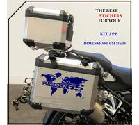 KIT 2 ADESIVI VALIGE Stickers MOTO BMW R 1200 GS ADVENTURE MOD7 COMPAT. BLU