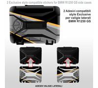 Kit 2 adesivi valigie plastica nera BMW R1250GS EXCLUSIVE borse nere vario K80