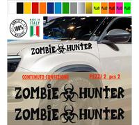 Kit 2 adesivi Zombie Hunter Cacciatore 4X4 cm 75x12 cadauno vari colori 1887+