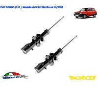 KIT 2 AMMORTIZZATORI MONROE ASSALE ANTERIORE ADATTI A FIAT PANDA 141 DAL 1986->
