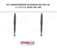 KIT 2 AMMORTIZZATORI POSTERIORI FIAT UNO 146 1.1 1.4 1.7 ie DIESEL DAL 1983
