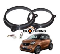 Kit 2 Anelli Adattatori Supporti Connettori Casse Altoparlanti Smart ForTwo 453