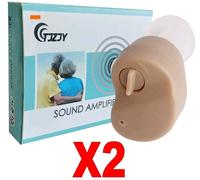 KIT 2 Apparecchi Acustico Orecchio Orecchie Auricolare Amplificatore Udito Suono