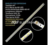 KIT 2 BARRE 60 LED STRIP LED TV TOSHIBA SLED-2011SGS40-5630-60-H1