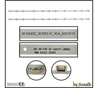 KIT 2 BARRE LED PER TCL 43S421LEAA 43S423 43S423LCAA 43S423MCCA 43S423TCAA