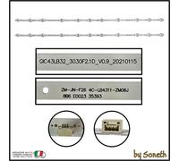 KIT 2 BARRE LED PER TCL 43S423THAA 43S423VCAA 43S425 43S425LACA 43S425MDAA