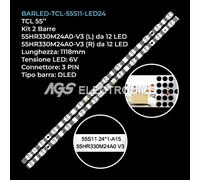 KIT 2 BARRE STRIP 12 LED TV TCL 55HR330M24A0-V3 55S11-ZX3030A1-24X1