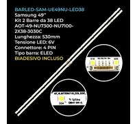 KIT 2 BARRE STRIP 38 LED TV SAMSUNG AOT-49-NU7300-NU7100 BN61-15483A