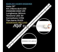 KIT 2 BARRE STRIP 6 LED TV HAIER 2W2006-DS32M8600-01 DS32M63-DS01-V01